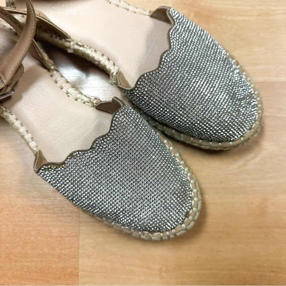 XAppeal Ankle Strap Bling Toe Espadrille Sandals Girls Size 6